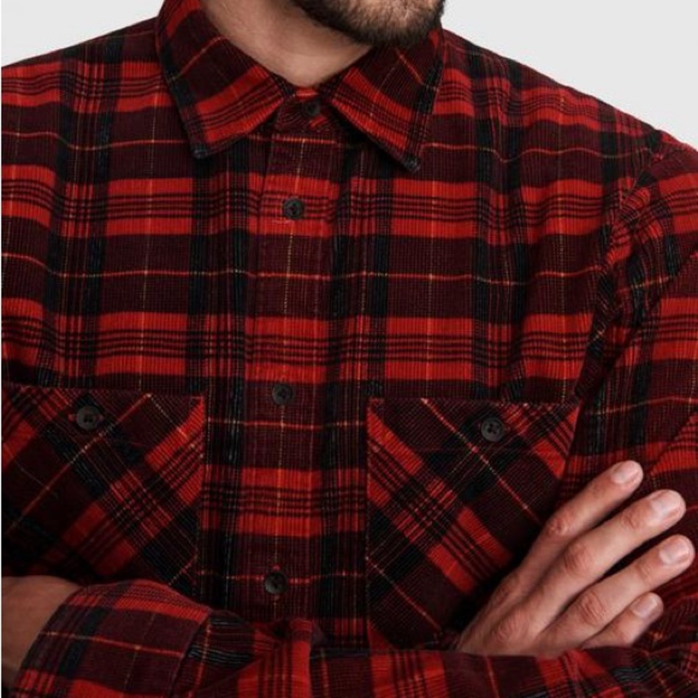 Rag & Bone New York Engineered Plaid Corduroy Shirt XL